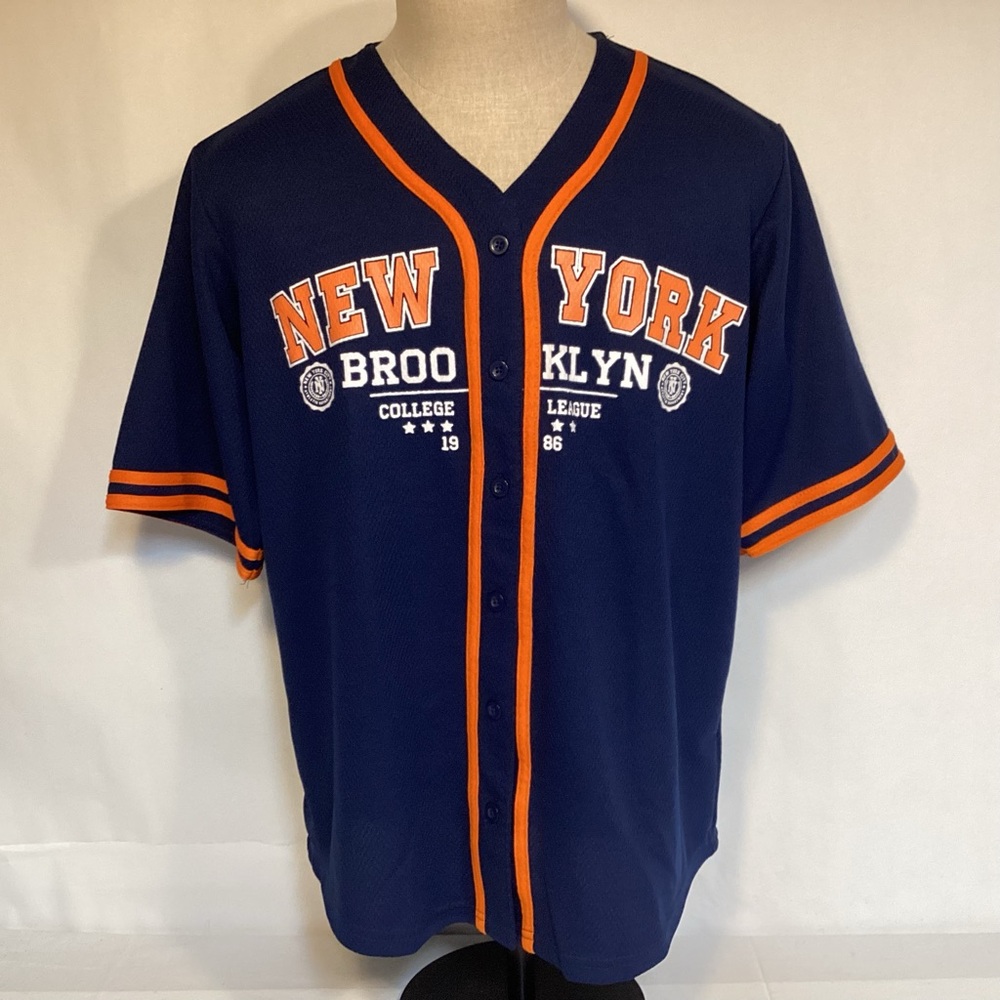 New York Brooklyn College League Baseball Jersey men’s size medium Retro Fox